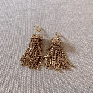 Kate Spade Gold earrings with rose pink gemstones